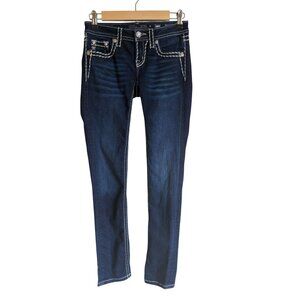 Miss Me Girls 14 Hailey Jane Bootcut Jeans Mid Rise Embroidered Flap Pockets Fad